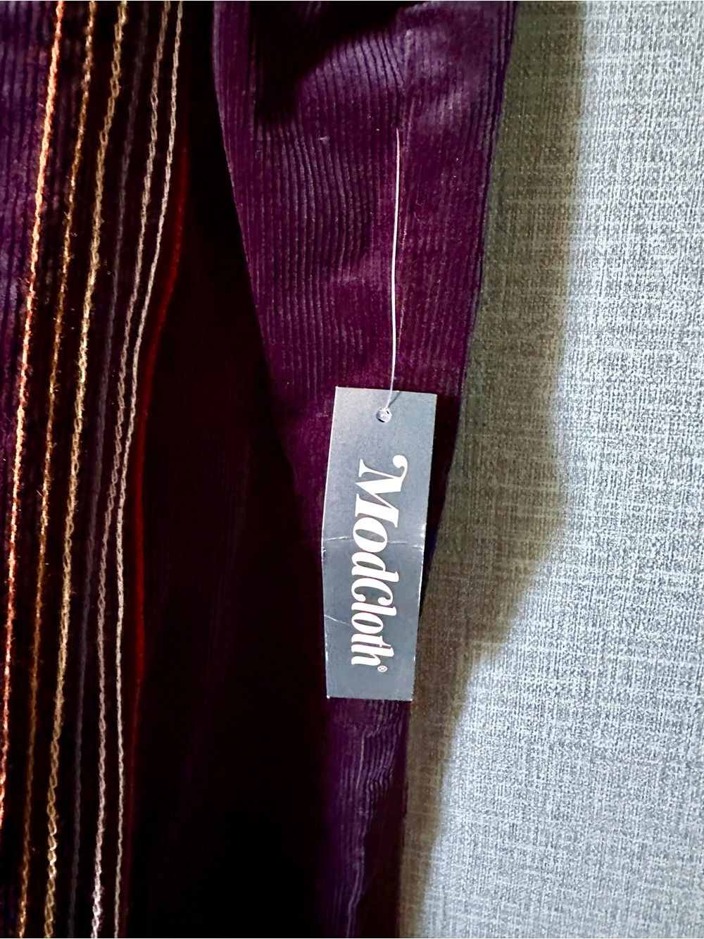 NWT ModCloth Rainbow With Me Corduroy Overalls Vintage Navy Size 6 - Picture 4 of 9